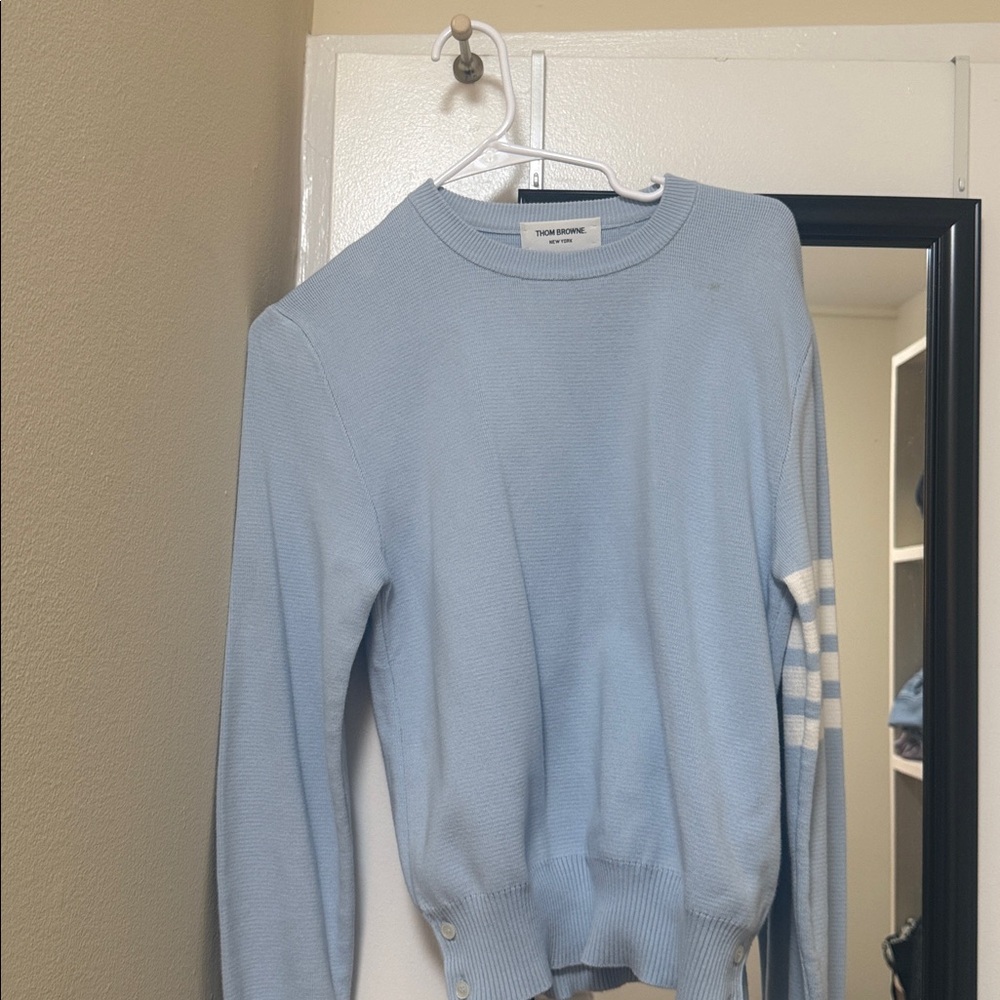 Thom Browne Sky Blue Knit Top